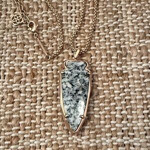 Kendra Scott Kimmy Necklace Gray Granite Pendant